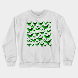 Cute green birds pattern Crewneck Sweatshirt